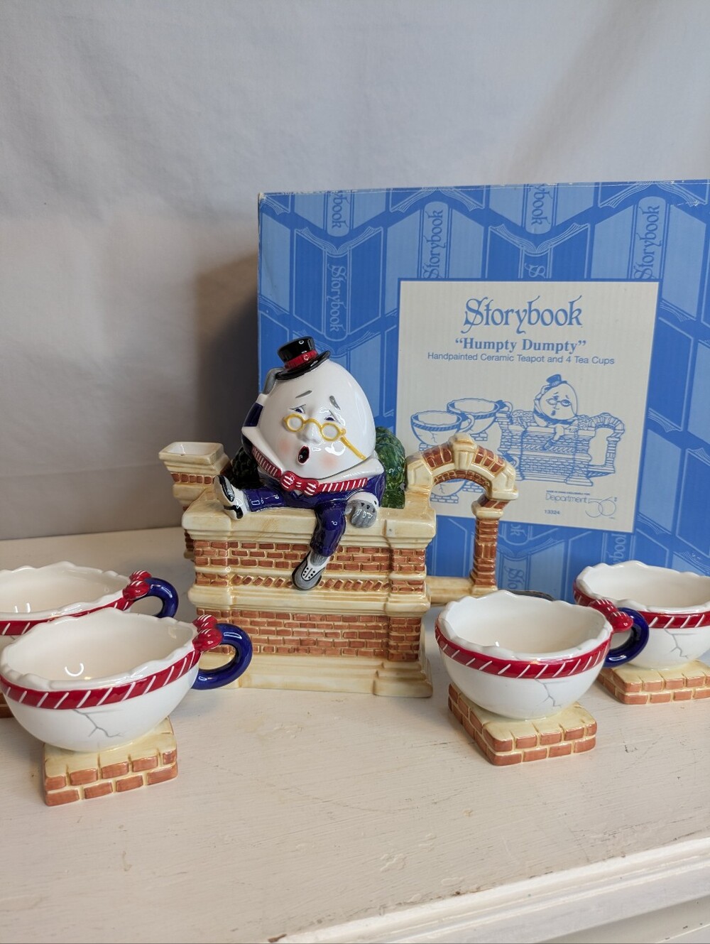 Humpty Dumpty Storybook Tea Set Department 56 Mint In Box